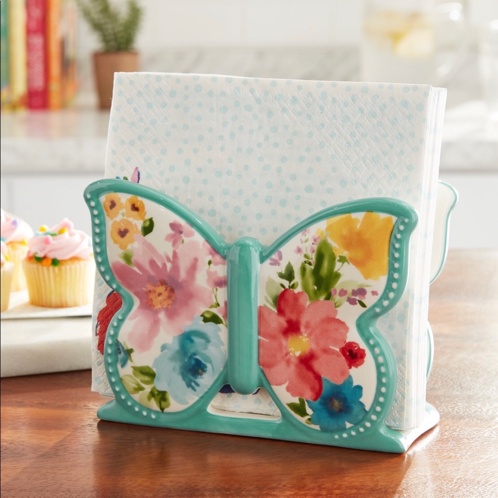 Pioneer Woman Stoneware Butterfly Napkin Holder